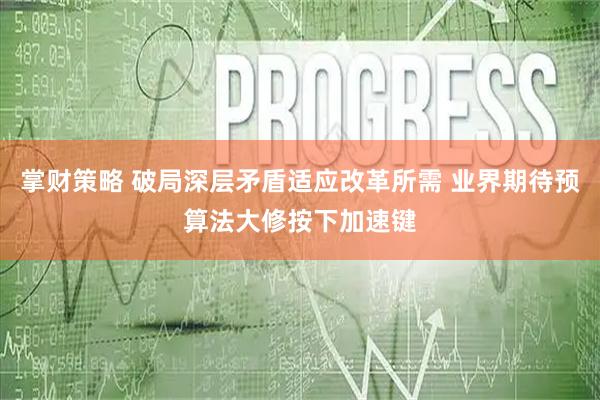 掌财策略 破局深层矛盾适应改革所需 业界期待预算法大修按下加速键